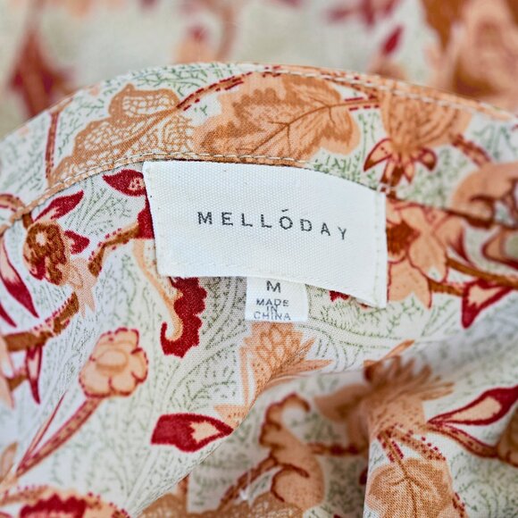 Melloday Floral Tunic Shirt-Size M - Picture 4 of 6